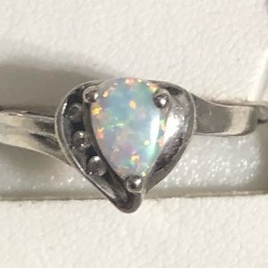Sterling Silver Opal Earring & ring set